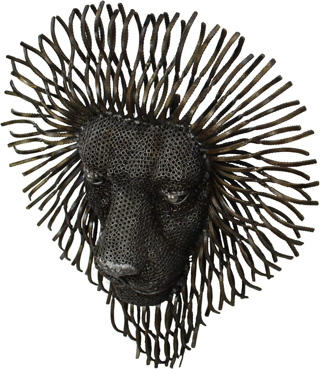 DARO DEKO Wanddekoration Löwenkopf aus recyceltem Metall 75 x 88cm frei, Frei