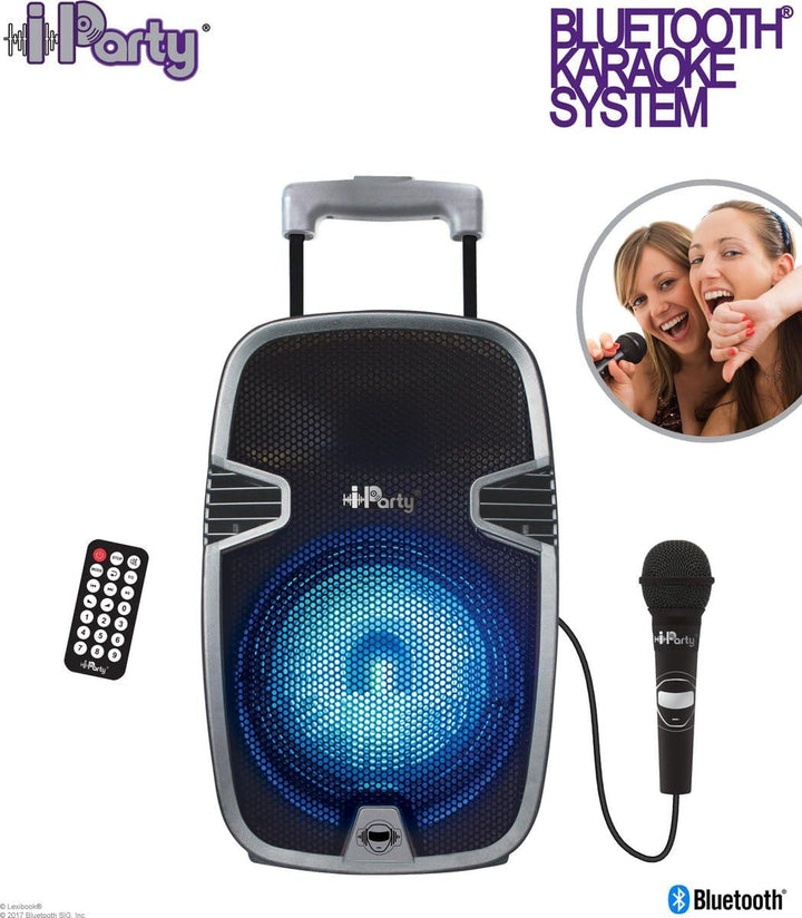 Lexibook, iParty, Bluetooth-Karaoke-Lautsprecher, Trolley mit Lichteffekten und Mikrofon im Lieferum
