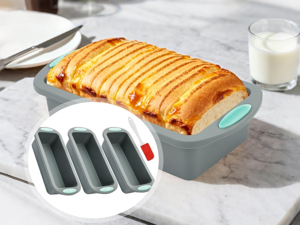 3 Stück Brotbackform Silikon, Silikon Kuchenform Geben Silikonpinsel, silikons Backform, silikonform