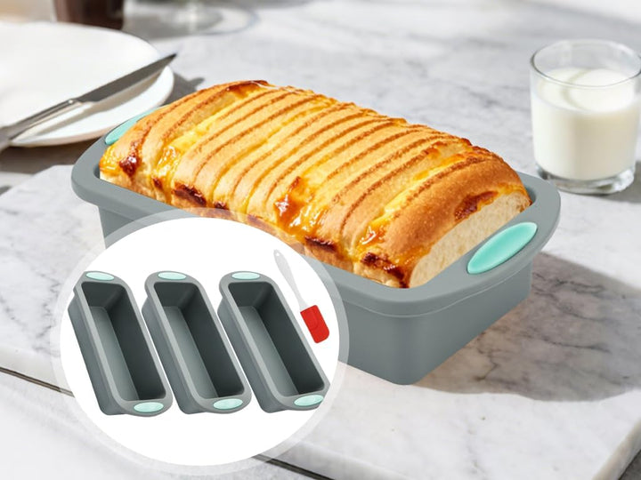 3 Stück Brotbackform Silikon, Silikon Kuchenform Geben Silikonpinsel, silikons Backform, silikonform