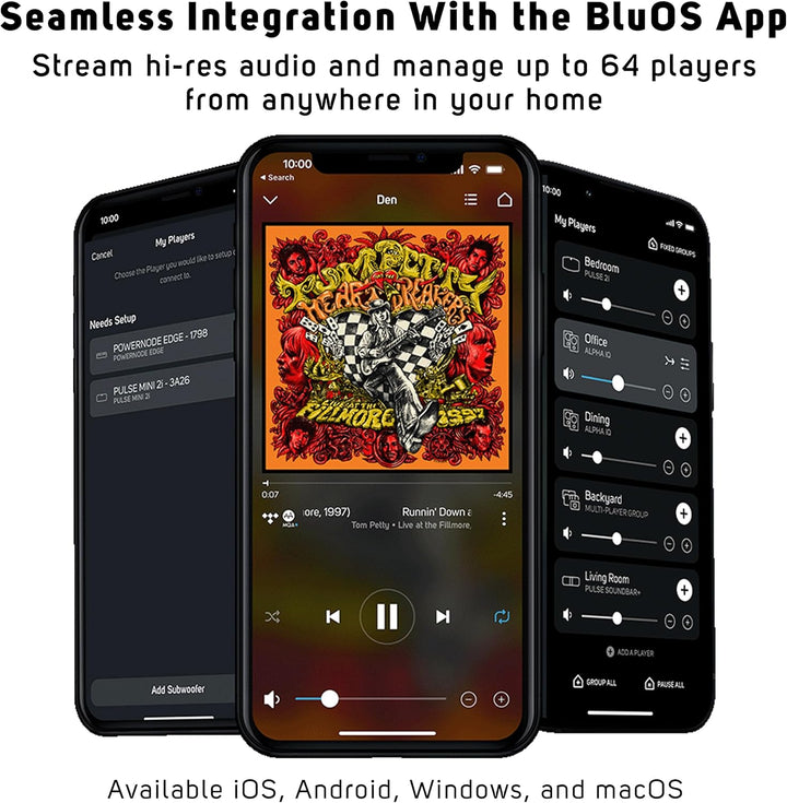 Bluesound Powernode Edge kompakter kabelloser hochauflösender Multiroom Musik-Streamer - Schwarz Bla