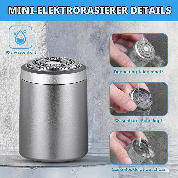 AOOWU Rasierer Herren Elektrisch, Mini-Elektrorasierer, Nass- und Trockenrasierer Tragbarer Elektris