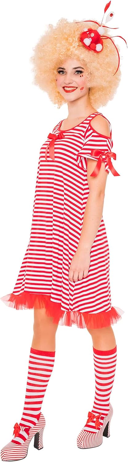 Deiters Kleid Shoulder-Cut mit Schleifen Damen rot/weiss S/M
