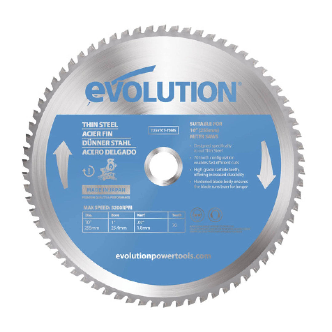 Evolution (T255TCT-70MS) - 255 mm Sägeblatt zum Schneiden von Dünnstahl - Metall-Sägeblatt Hartmetal
