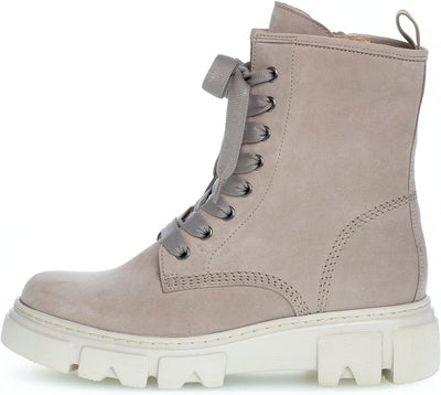 Gabor Damen Combat Boots, Frauen Stiefeletten,Wechselfussbett,Best Fitting 36 EU Beige Leinen, 36 EU