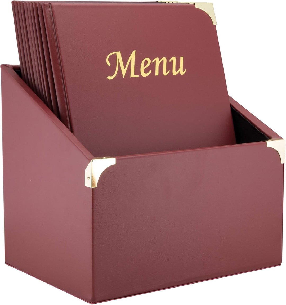 Securit MC-BOX-BRA4-WR Speisekartenumschläge in einer Box, Basic-Reihe, A4, Weinrot Box A4 weinrot,