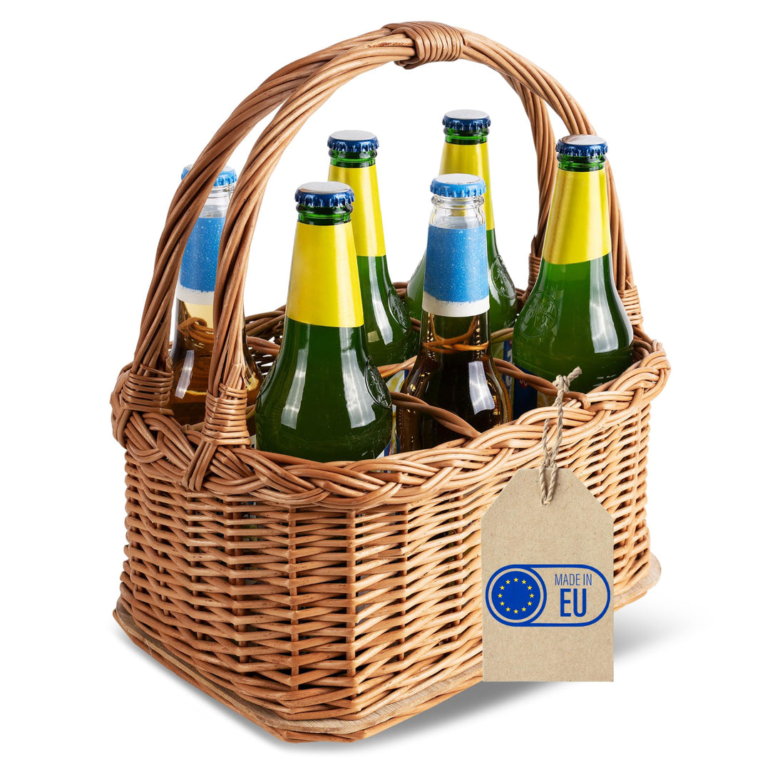 Creative Home Weidenkorb mit Henkel Flaschenkorb 6 Flaschen 33 x 23 x 36 cm