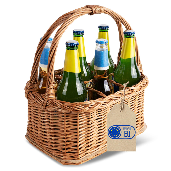 Creative Home Weidenkorb mit Henkel Flaschenkorb 6 Flaschen 33 x 23 x 36 cm