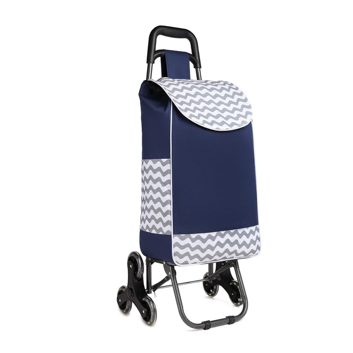 Kono Einkaufstrolley Stabiler 2 in 1 Klappbar Einkaufswagen Multifunktional Treppensteigwagen mit 3
