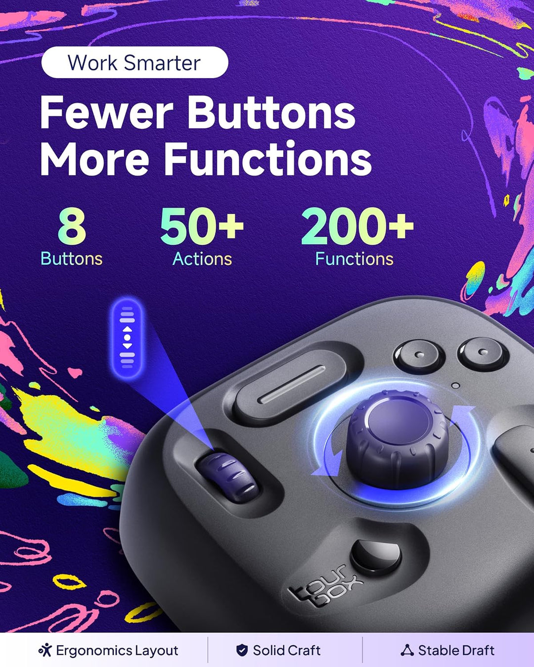 TourBox Lite, Controller Tastatur für Zeichentablett, Comic Animation Farbkorrektur ClipStudioPaint