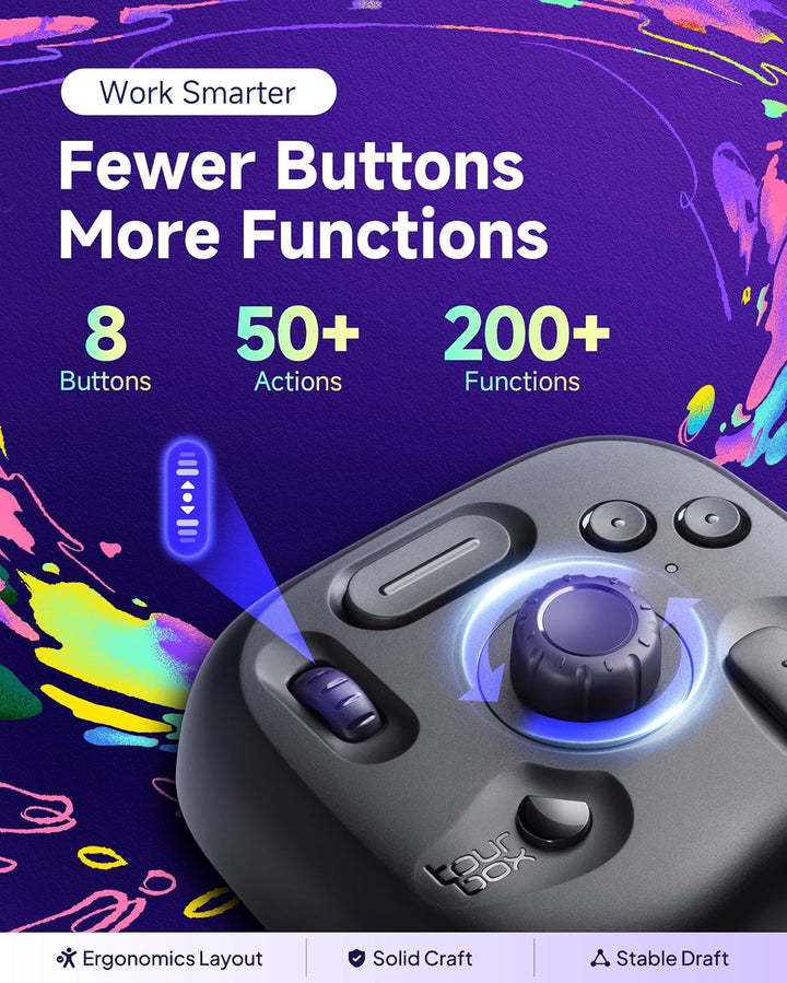 TourBox Lite, Controller Tastatur für Zeichentablett, Comic Animation Farbkorrektur ClipStudioPaint
