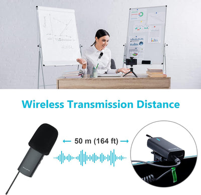 Alilong AL11 UHF Kabelloses Lavalier Mikrofon System für iPhone Android Handy DSLR-Kameras Camcorder