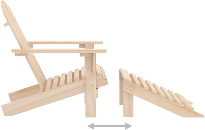 vidaXL Tannenholz Massiv Adirondack Gartenstuhl mit Fussstütze Liegestuhl Deckchair Gartenliege Gart