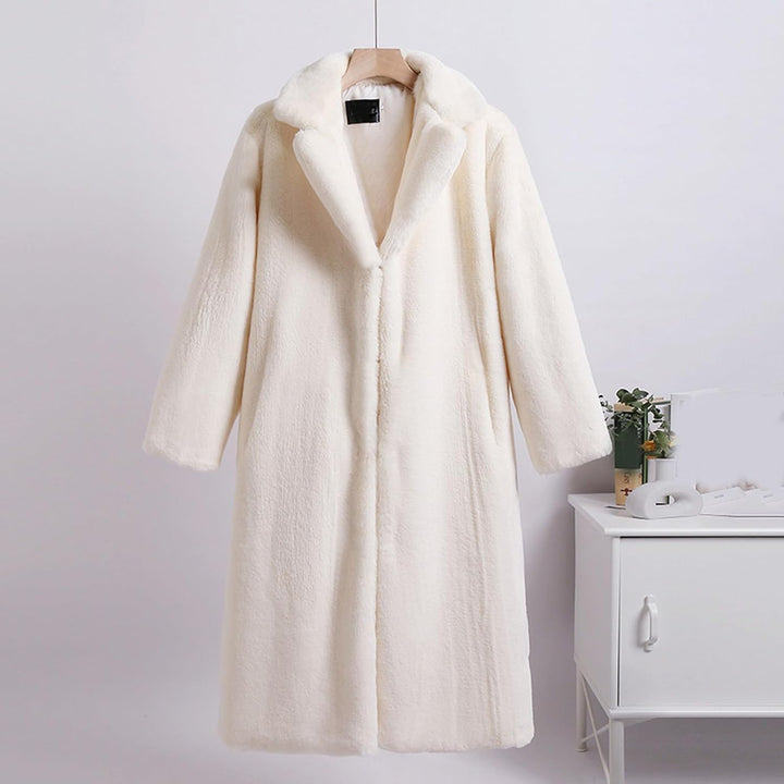 Duohropke Fellmantel Damen Mit Kapuze Lange Warm Winterjacke Faux Fur Mantel Kunstfell Frauen Elegan