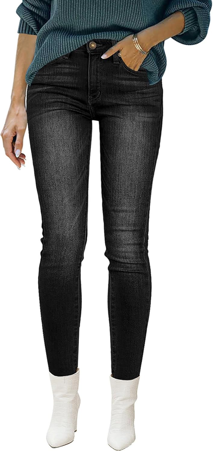 Skinny Jeans Damen High Waist Thermo Jeans Damen Winter Gefütter Thermo Jeans Leggings Damen Stretch