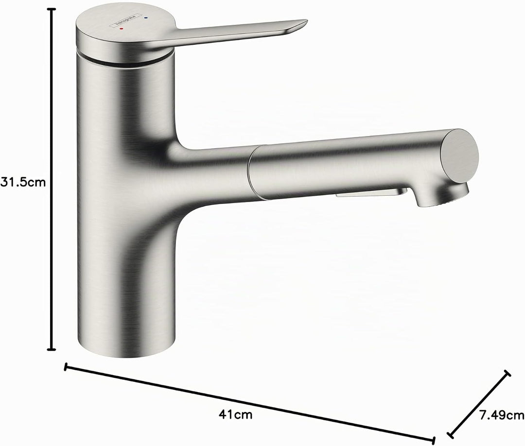 hansgrohe Küchenarmatur Zesis M33, Wasserhahn Küche mit Auslauf Höhe 150 mm, 150° drehbar, ausziehba