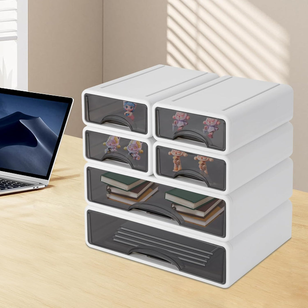 Schreibtisch Organizer mit 6 Schubladen - Stapelbar Schubladenbox Make up Organizer Aufbewahrungsbox