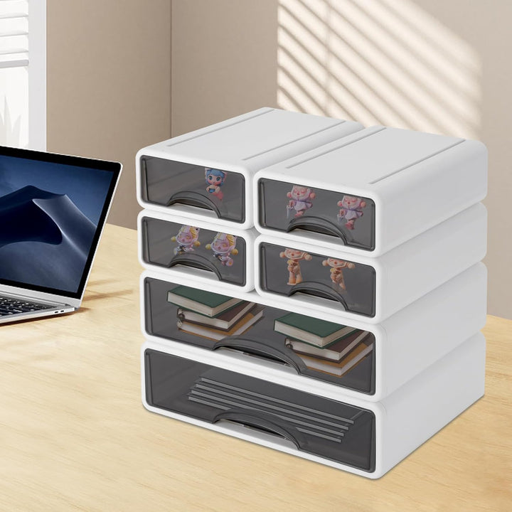 Schreibtisch Organizer mit 6 Schubladen - Stapelbar Schubladenbox Make up Organizer Aufbewahrungsbox