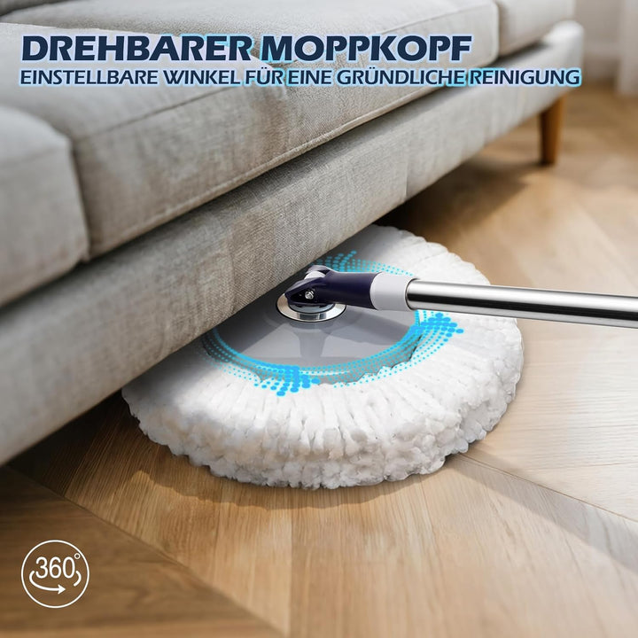 Masthome Wischmopp Set mit Eimer, 2-in-1 Putzeimer mit Wischmop,Extra 3 Mikrofaser-Pads,Wischer mit