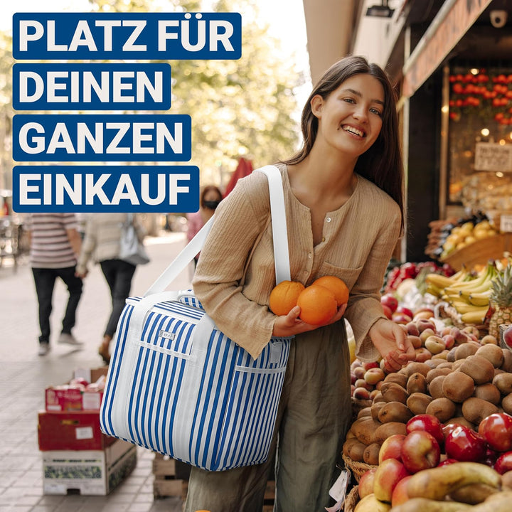 HOEL Kühltasche gross 20L &amp; 30L faltbar - Isolierte Thermotasche - Lunchtasche wasserdicht &amp; auslauf