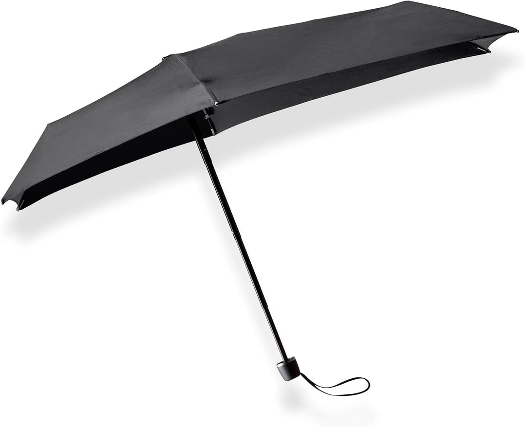 Senz 1010-0900 Micro Faltbarer Regenschirm Pure Black, Schwarz