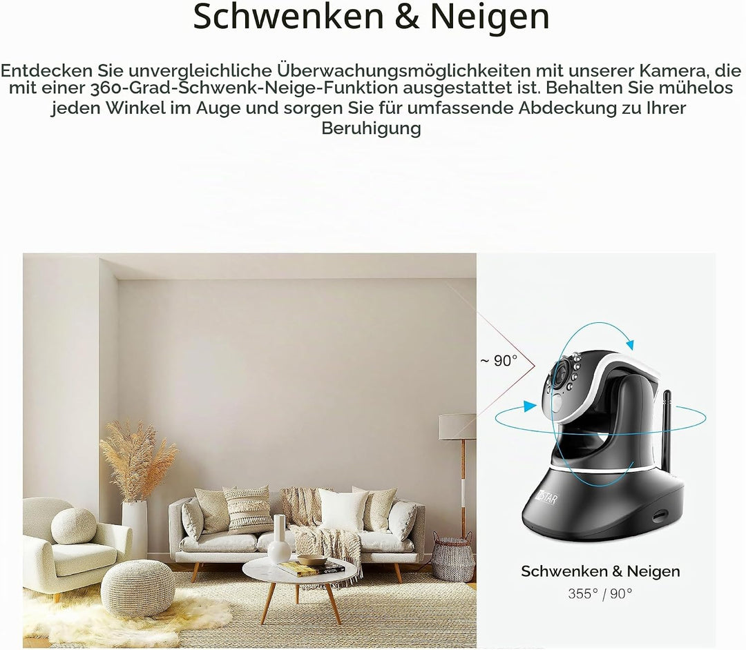 INSTAR IN-8415 2K+ schwarz - LAN/PoE/WLAN Überwachungskamera mit KI (AI) - steuerbare IP Kamera - WP