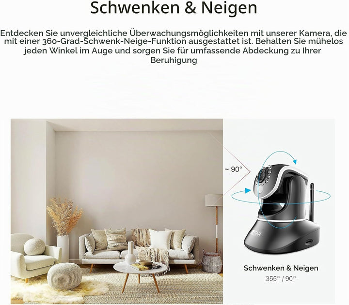 INSTAR IN-8415 2K+ schwarz - LAN/PoE/WLAN Überwachungskamera mit KI (AI) - steuerbare IP Kamera - WP