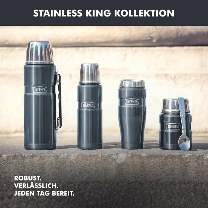 Thermos STAINLESS KING FOOD JAR 0,71l, cranberry red, Thermosbehälter aus Edelstahl, 14h heiss / 24h