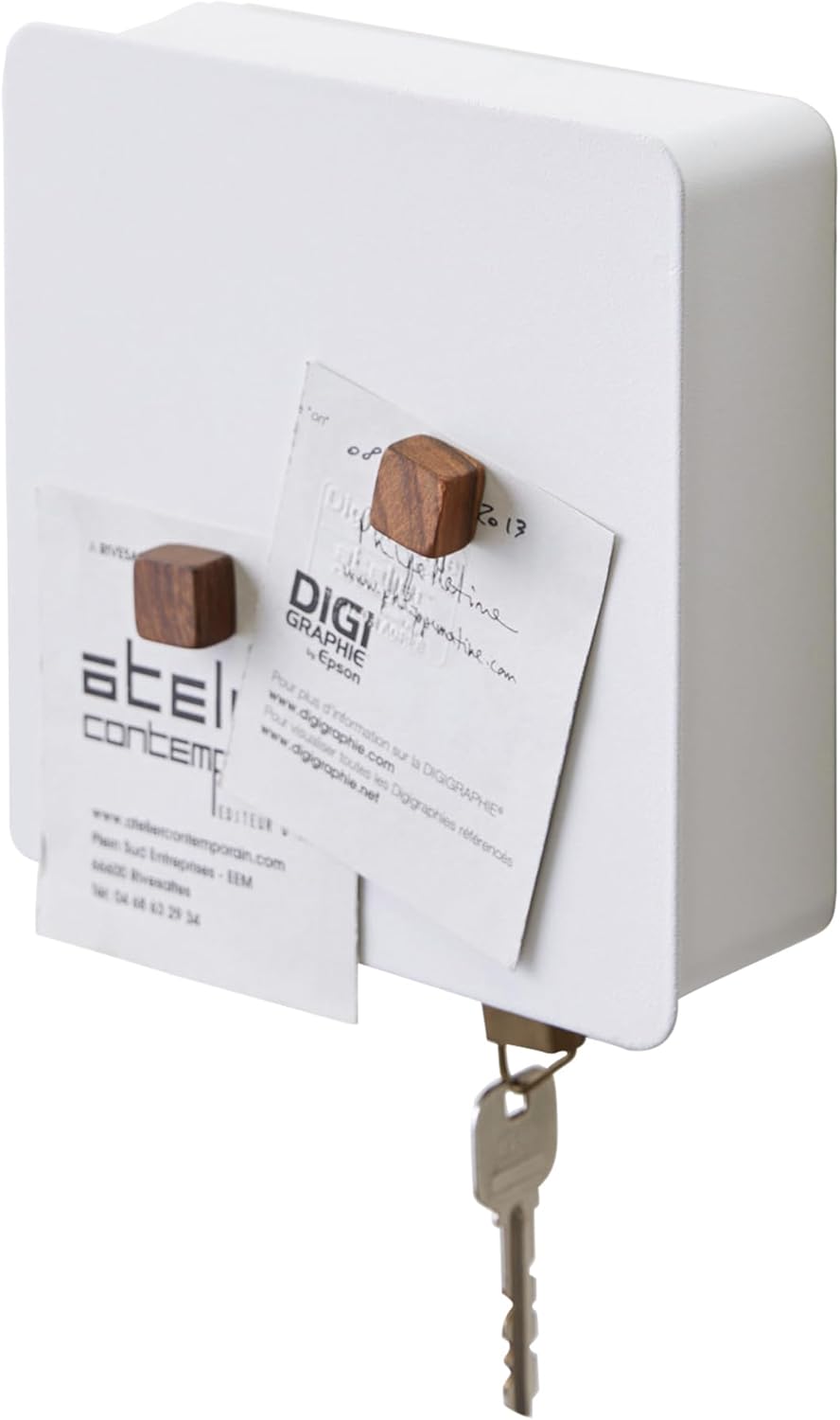 Yamazaki 4799 TOWER Magnetischer Schlüsselkasten, weiss, Stahl, Minimalistisches Design One Size Wei