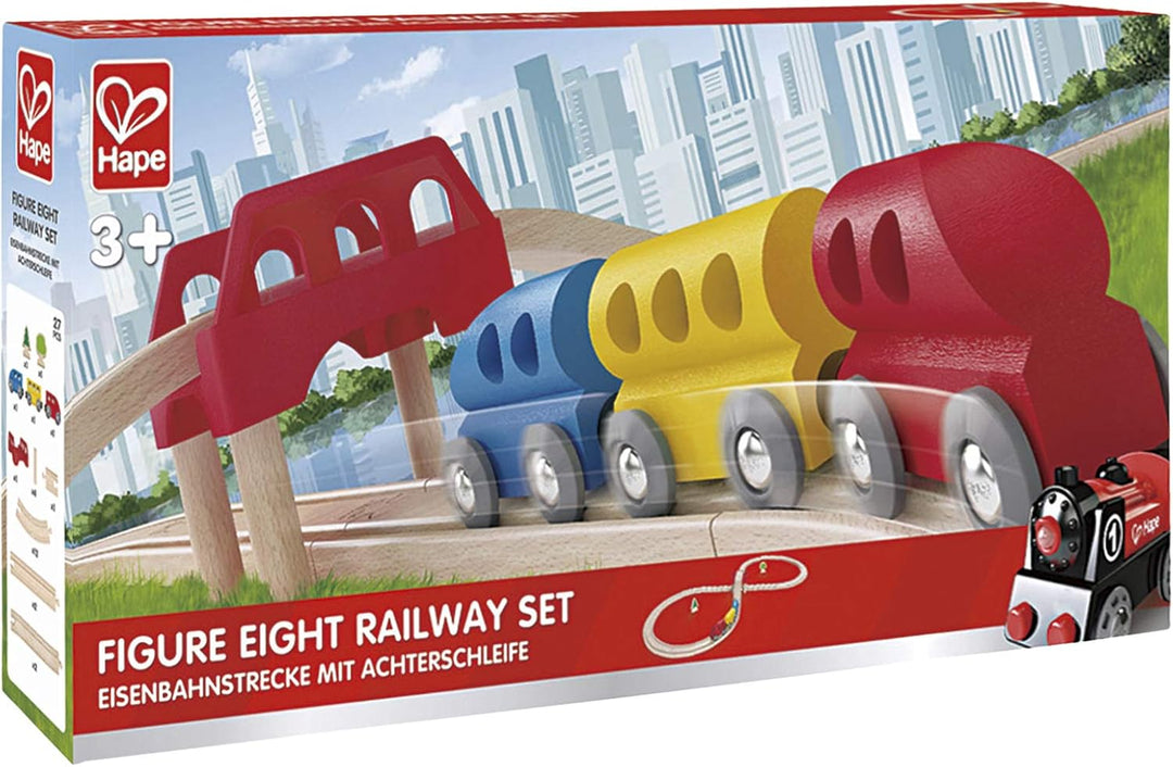 Hape E3700 - Railway Spielzeug - Eisenbahnstrecke mit Achterschleife