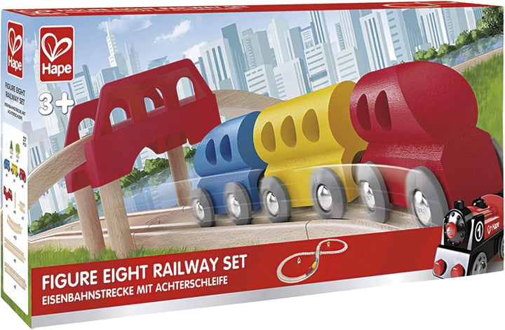 Hape E3700 - Railway Spielzeug - Eisenbahnstrecke mit Achterschleife