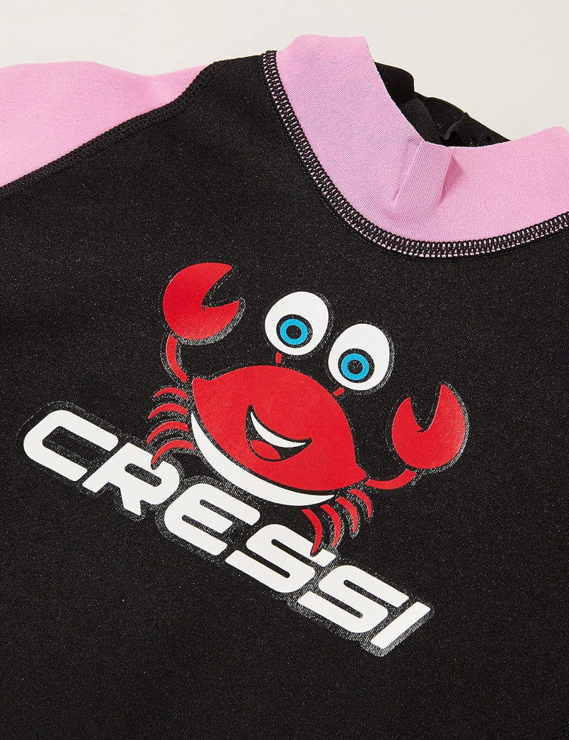 Cessi Smoby Shorty Wetsuit - Unisex Shorty Neoprenanzug 2 mm für Kinder Schwarz/Rosa 9/10 Jahre, Sch