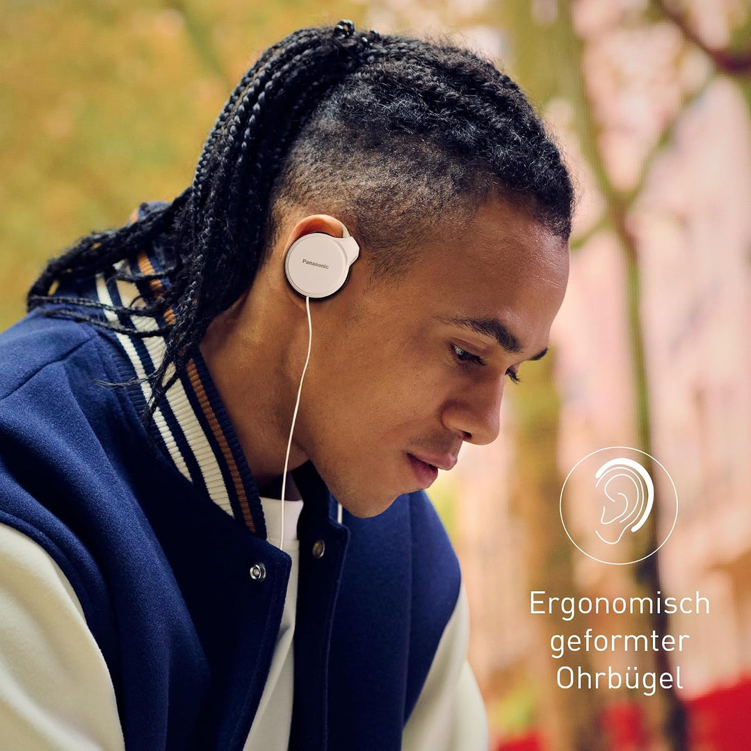 Panasonic RP-HS46-W Clip In-Ear-Kopfhörer (besonders flach, leicht und angenehm zu tragen) weiss Wei