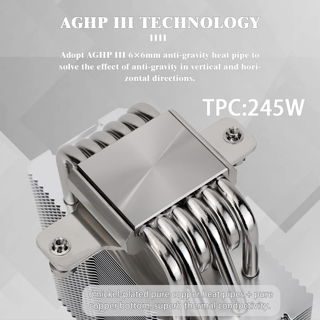 Thermalright BA120 CPU Air Cooler, 6 Heat Pipes, TL-C12C PWM Quiet Fan CPU Cooler con S-FDB Bearing,
