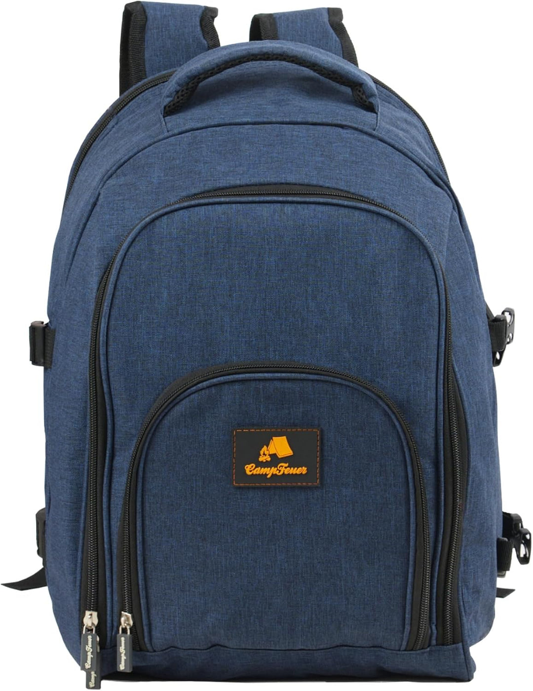 CampFeuer Picknickrucksack 32-teilig | Picknickset für 4 Personen | mit Flaschenhalter, Picknickdeck