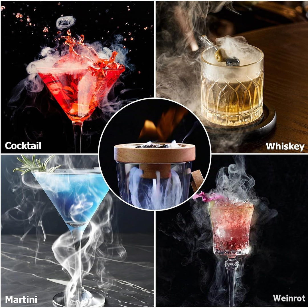 Cocktail Smoker Kit,Whiskey Smoker Kit mit 6 Holzchips,Old Fashioned Whiskey Smoker Drinks Kit,Cockt