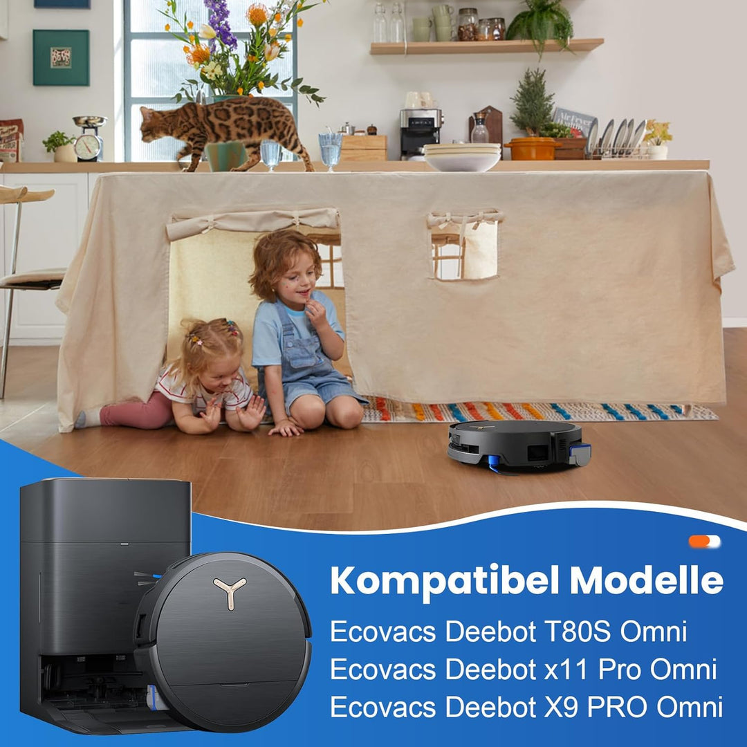 21 Stück Zubehör für Ecovacs Deebot X9 PRO Omni / X11 PRO Omni Saugroboter, Ersatzteile mit 1 Hauptb