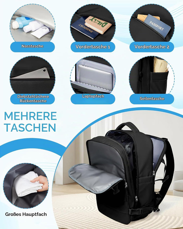 SZLX Vakuum Rucksack 40x30x20 Wizz air Handgepäck Rucksack 40x20x25 für Ryanair Vakuum Reiserucksack