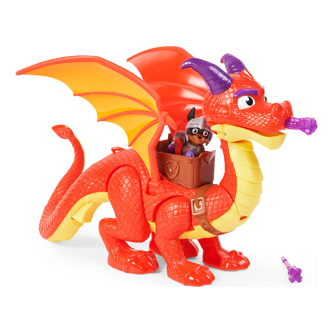 PAW PATROL, Rescue Knights Sparks der Drache Actionfigur mit Spielfigur Claw, Spielzeug geeignet für