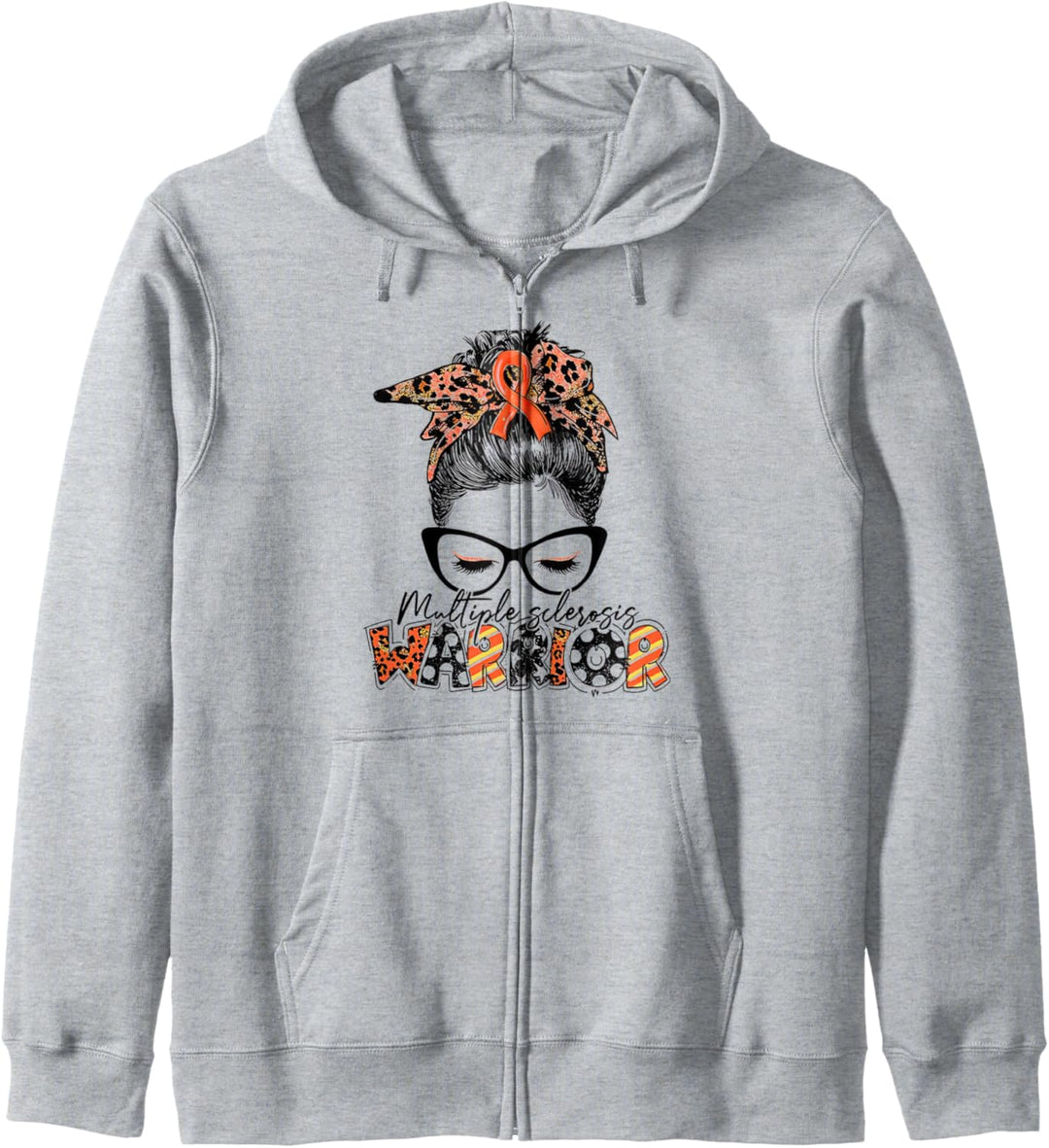 Damen Unordentlicher Dutt Leopard Multiple Sklerose Awareness Mom Kapuzenjacke