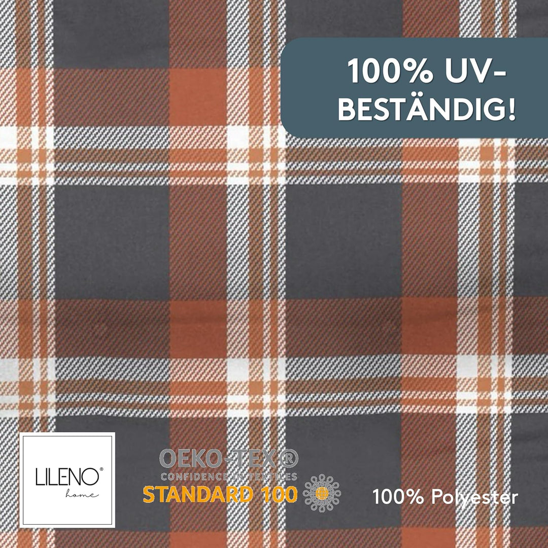 LILENO HOME Gartenstuhl Auflagen als [1er Set - Niedriglehner] in Karo Rot - Bequeme Liegen als Sitz
