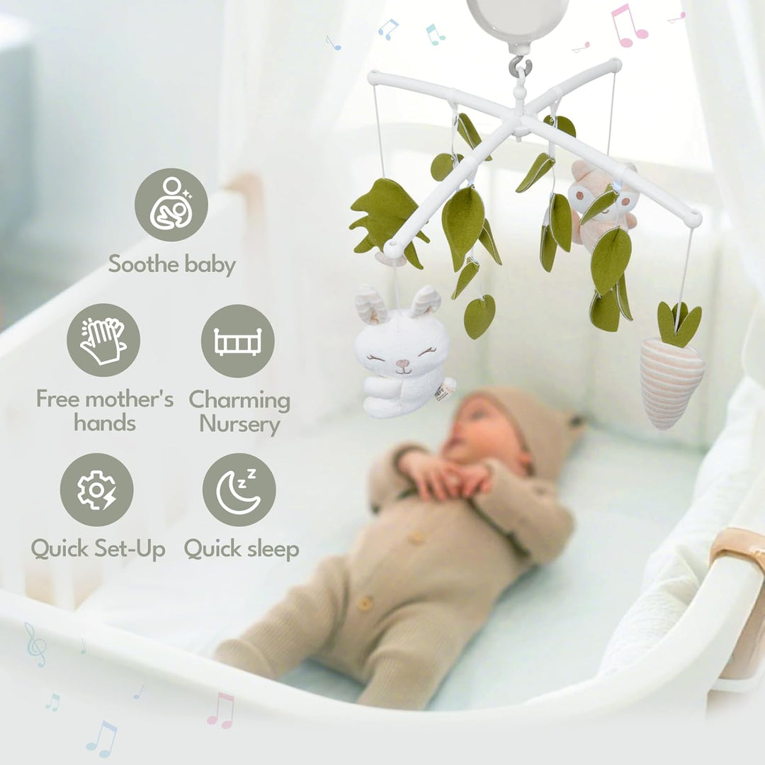 Mobile Baby,Baby Spieluhr mit 35 Musik,Einstellbare Lautstärke,Einfach anzubringen,Stoppt nach 30 Mi