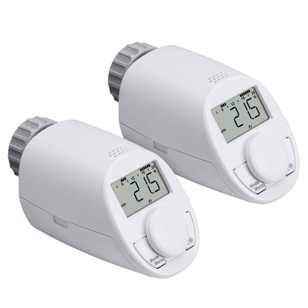 eqiva Elektronik-Heizkörperthermostat Model N, 2er-Set, Weiss 2er-Set ohne Bluetooth, 2er-Set ohne B