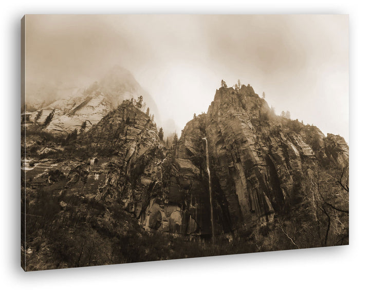 deyoli Berge im Zion Nationalpark Utha Format: 80x60 Effekt: Sepia als Leinwand, Motiv fertig gerahm