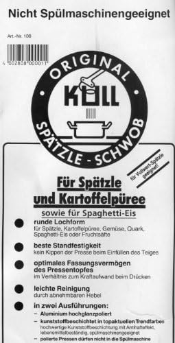 SPÄTZLEPRESSE KARTOFFELPRESSE ORIGINAL KULL SPÄTZLE SCHWOB ROT ALUMINIUM SPÜLMASCHINGEEIGNET