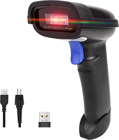 NETUM 2D Barcode Scanner Bluetooth, Wireless QR Code Scanner mit Halterung, 2D Imager mit 2000 mAh A
