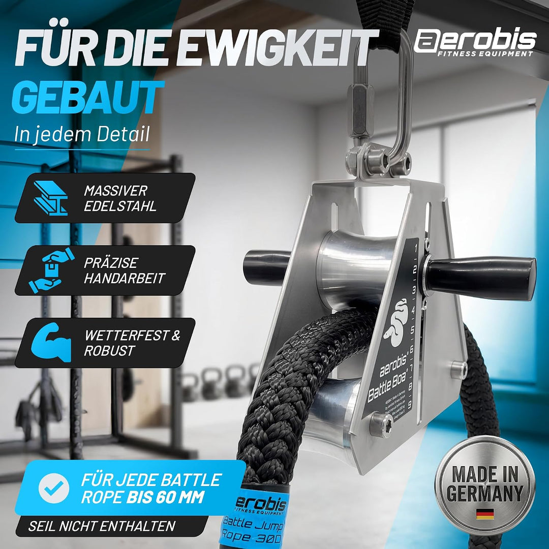 aerobis® Battle Boa - Battle Rope Seiltrainer - Battle Ropes bis 60 mm als Trainingsgerät für Kraft
