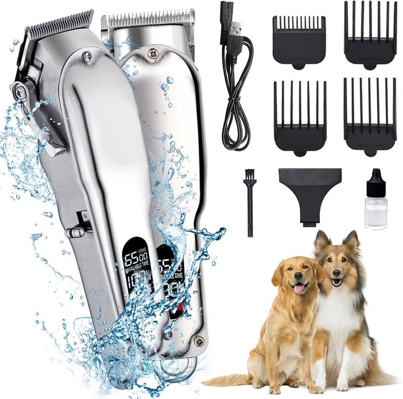 HyAdierTech Hundeschermaschine, Kabelloser Haustier-Fellpflege-Clipper, Wasserdichtes Schermaschine