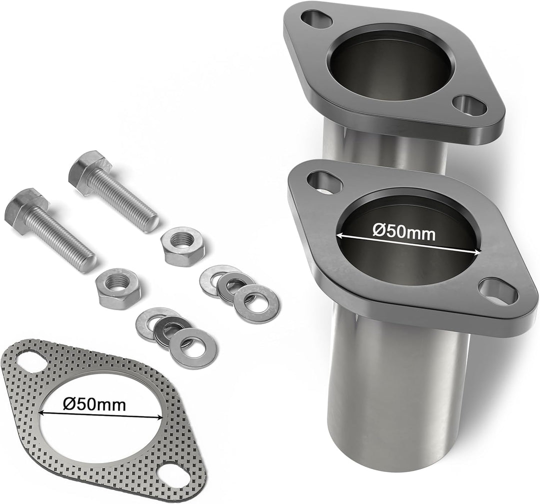 Universal Reparatur Flanschset VZ Abgasanlage von Ø45 50 55 60mm Auspuff Flansch.SET aus Massivstahl