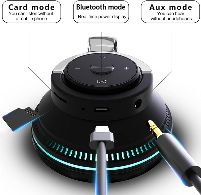 Xmenha Kopfhörer Kabellos Over Ear Bluetooth 5.1 Headset mit Mikrofon Noise Cancelling Kopfhoerer Sp